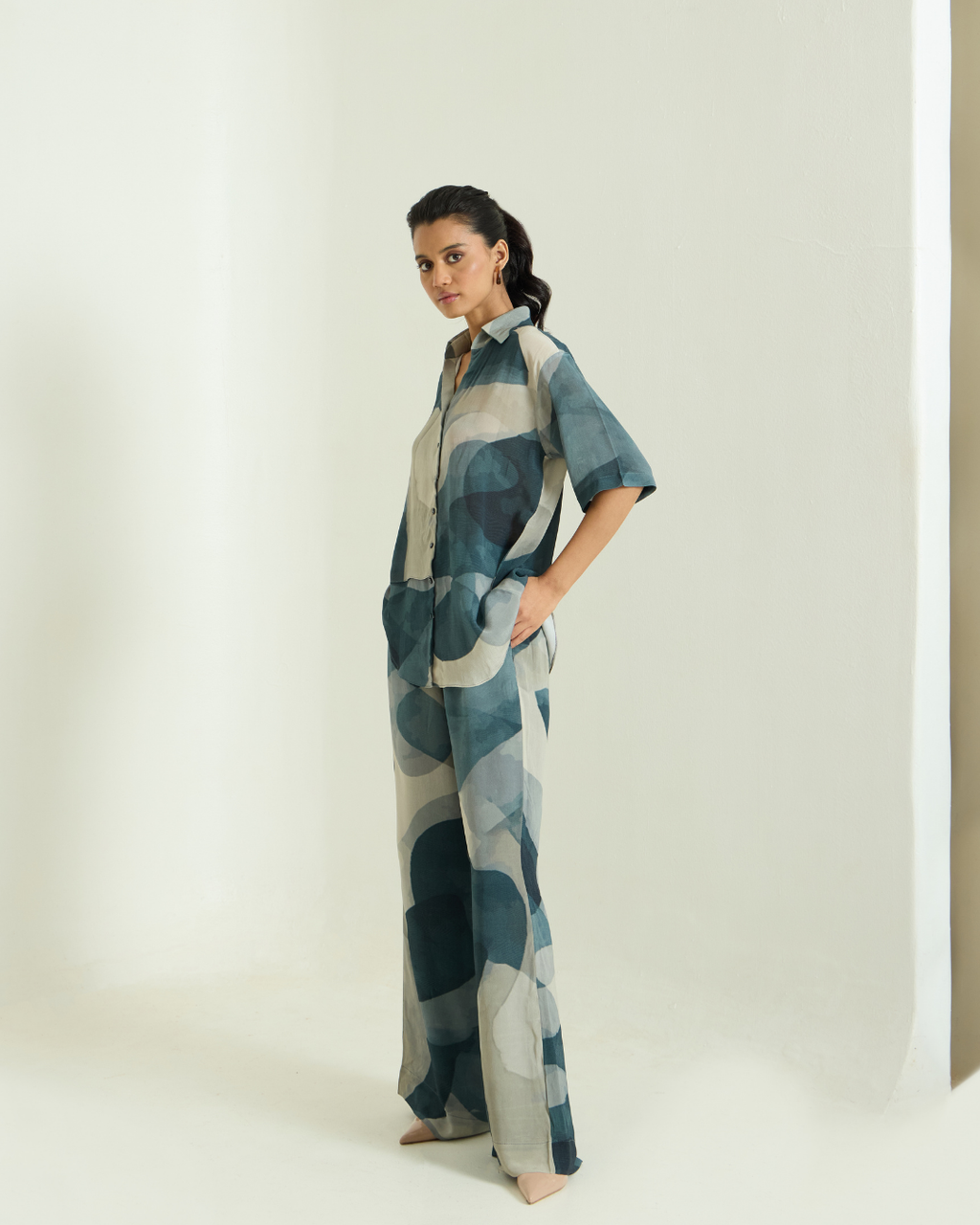 Relaxed Printed Half-Sleeve Shirt - Simor