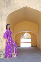 One-shoulder with center clit long dress