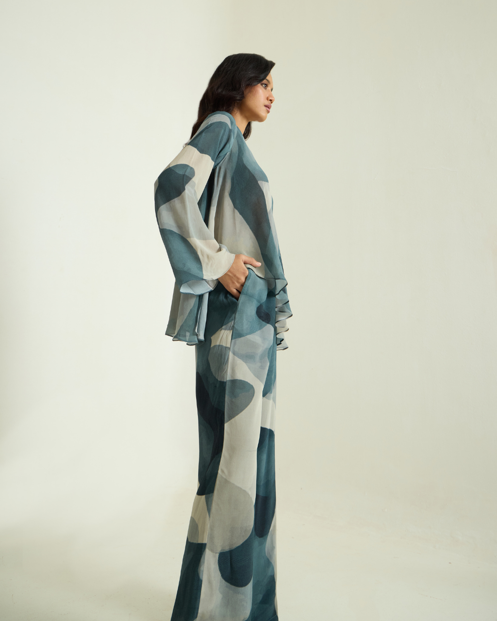 Asymmetric Top Printed Co-ord Set - Simor