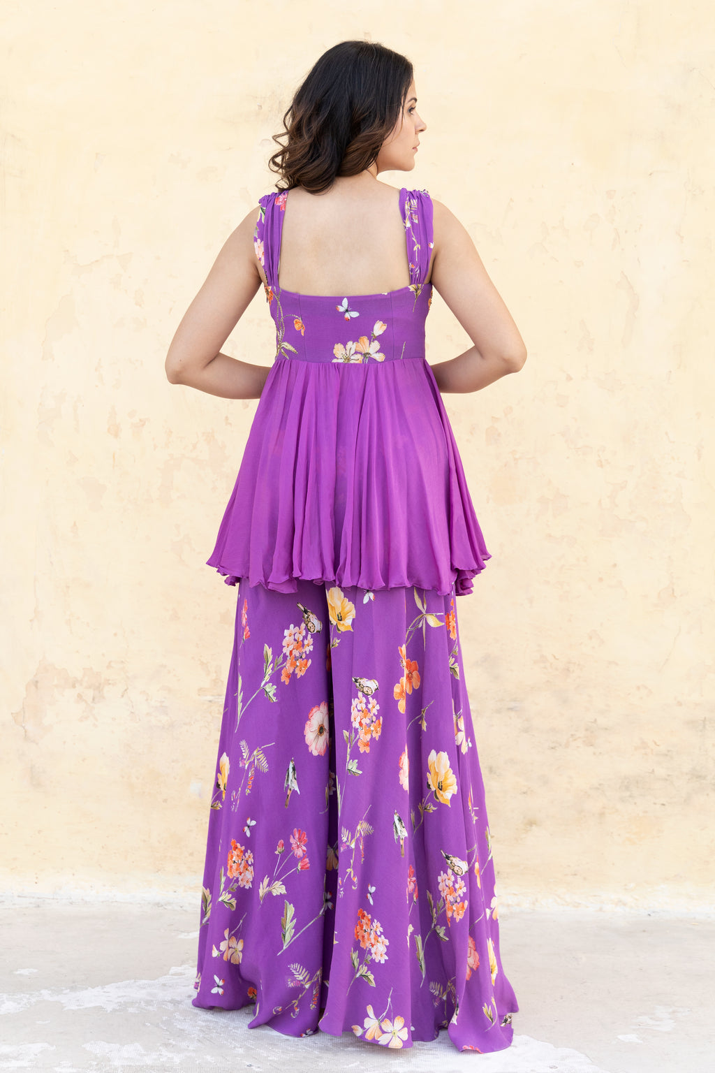 Floral printed palazzo set with dupatta