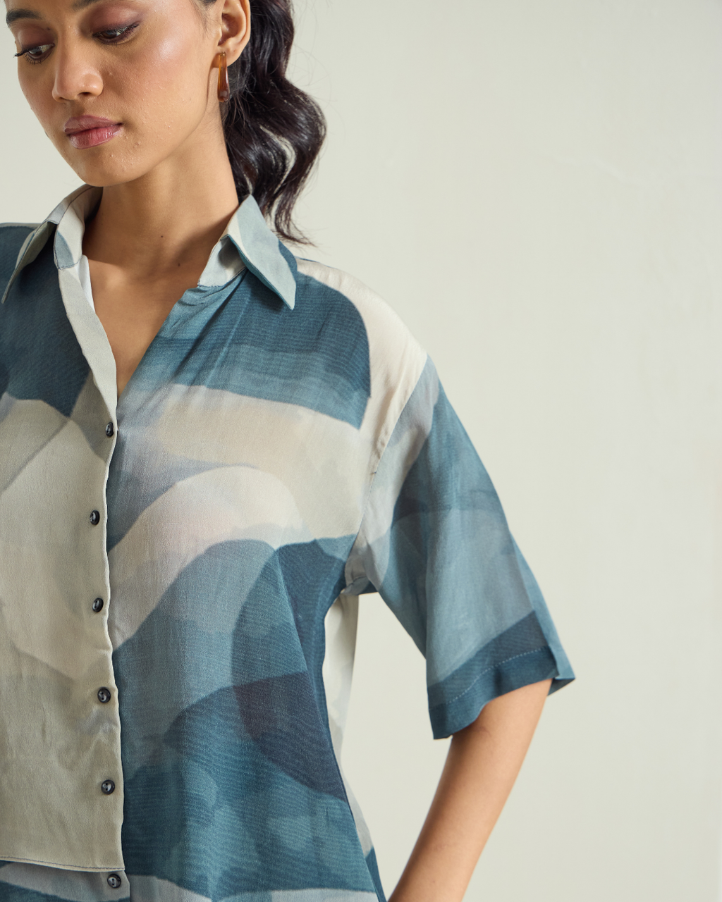 Relaxed Printed Half-Sleeve Shirt - Simor
