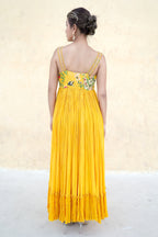 Tiered Flared Strappy Long Dress