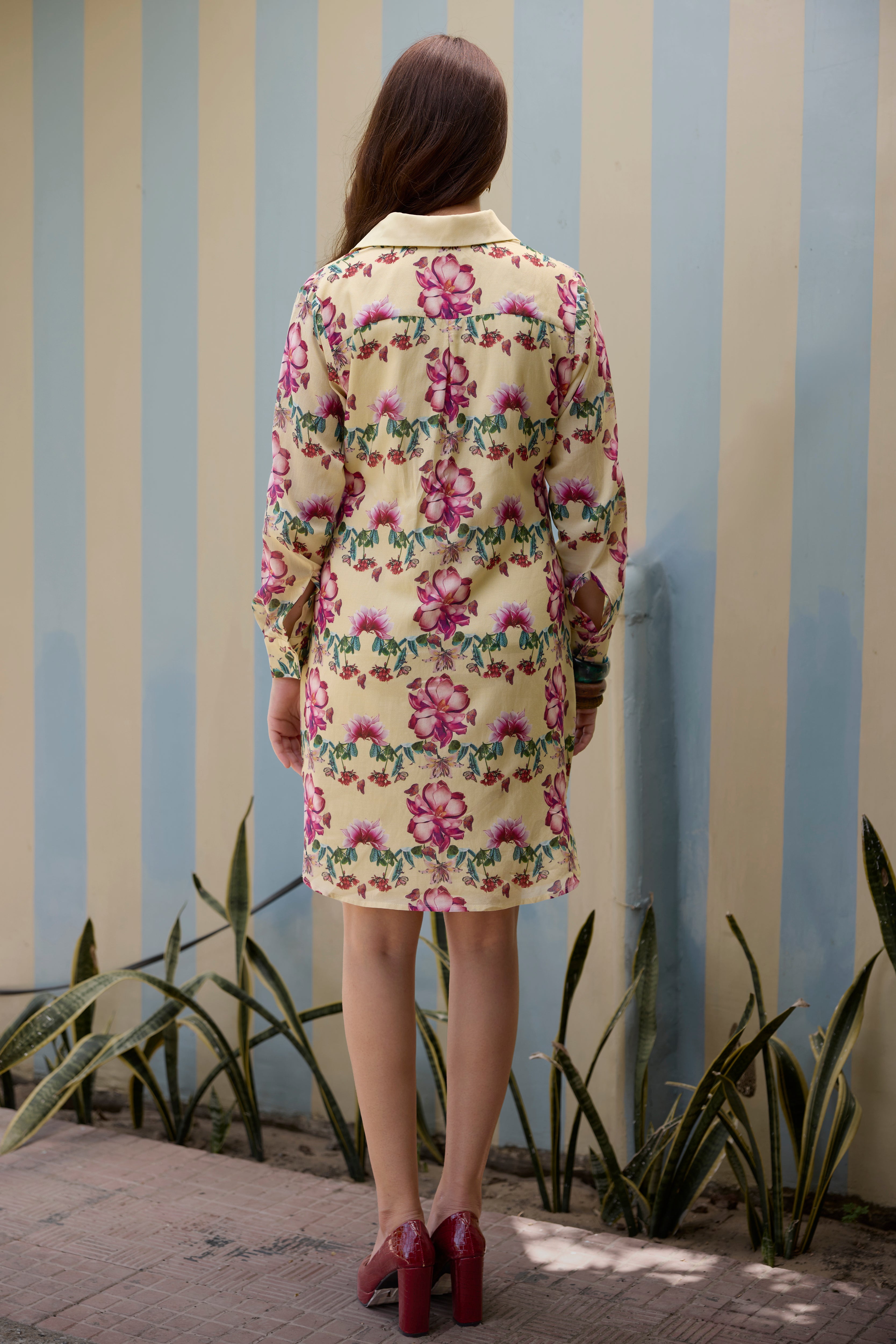 Tropical Bloom Shirt Dress