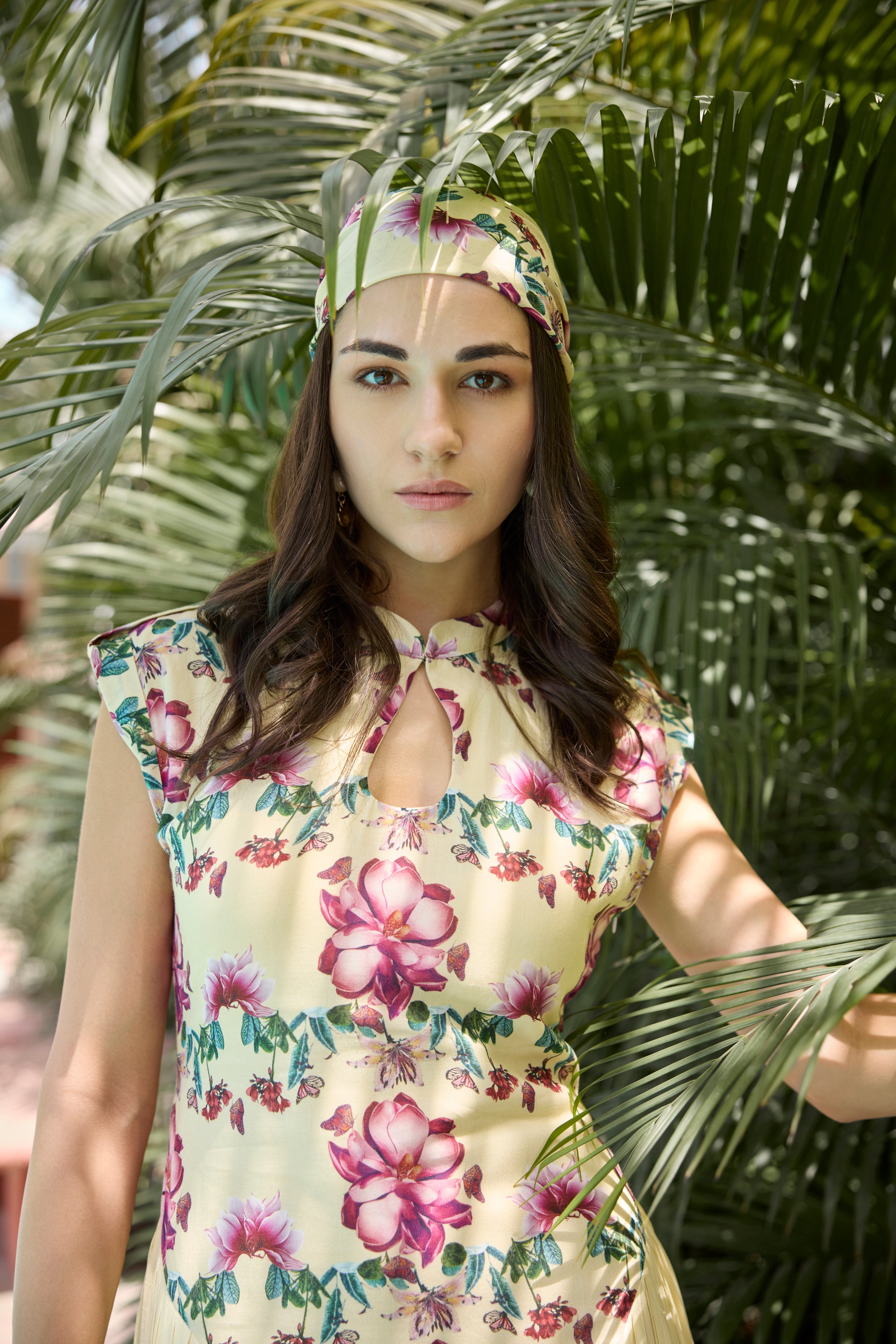 Serene Bloom Panelled Maxi Dress