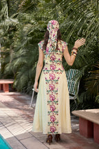 Serene Bloom Panelled Maxi Dress