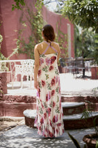 Asymmetrical Bloom Halter Dress