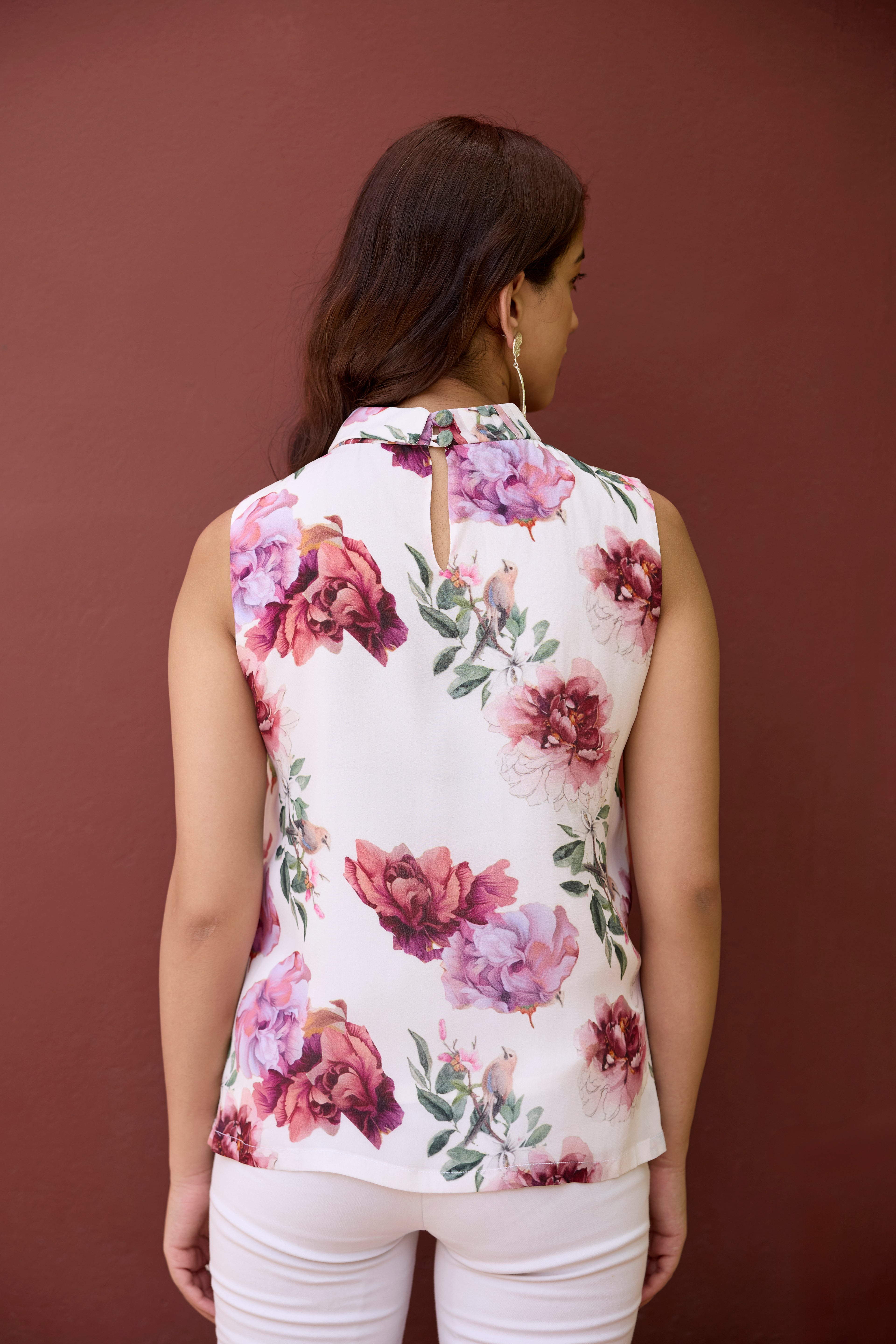 High Neck Bloom Floral Top