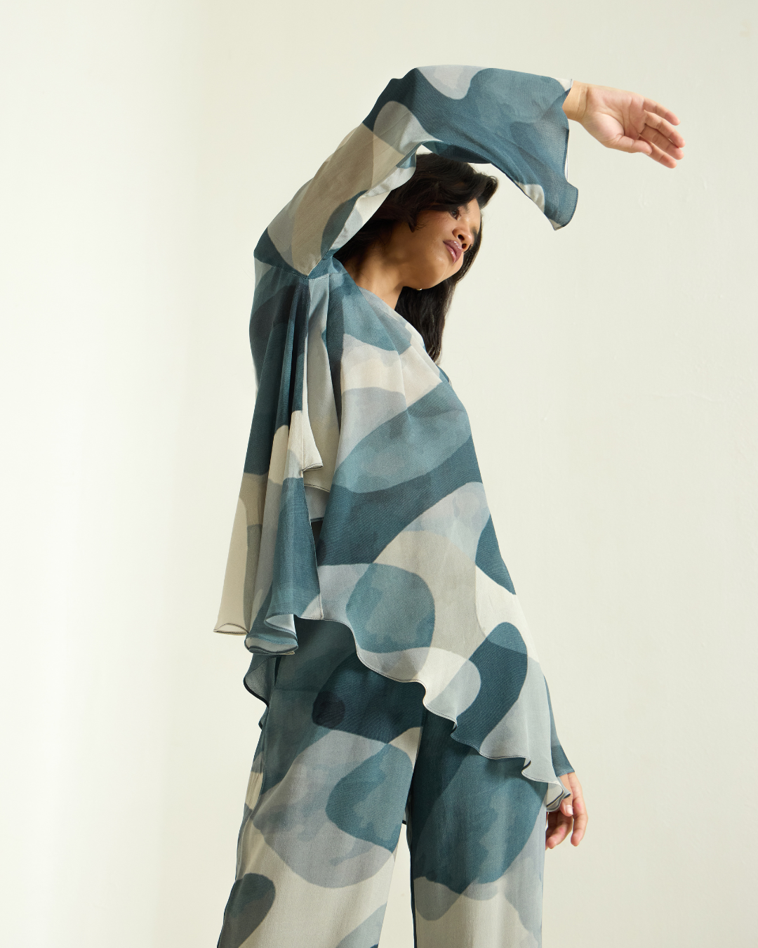 Asymmetric Top Printed Co-ord Set - Simor