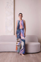 Simor pleated co-ord set featuring a matching top and pants in a stylish, coordinated design.