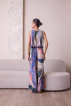 Simor pleated co-ord set featuring a stylish matching top and pants, perfect for casual or chic occasions.